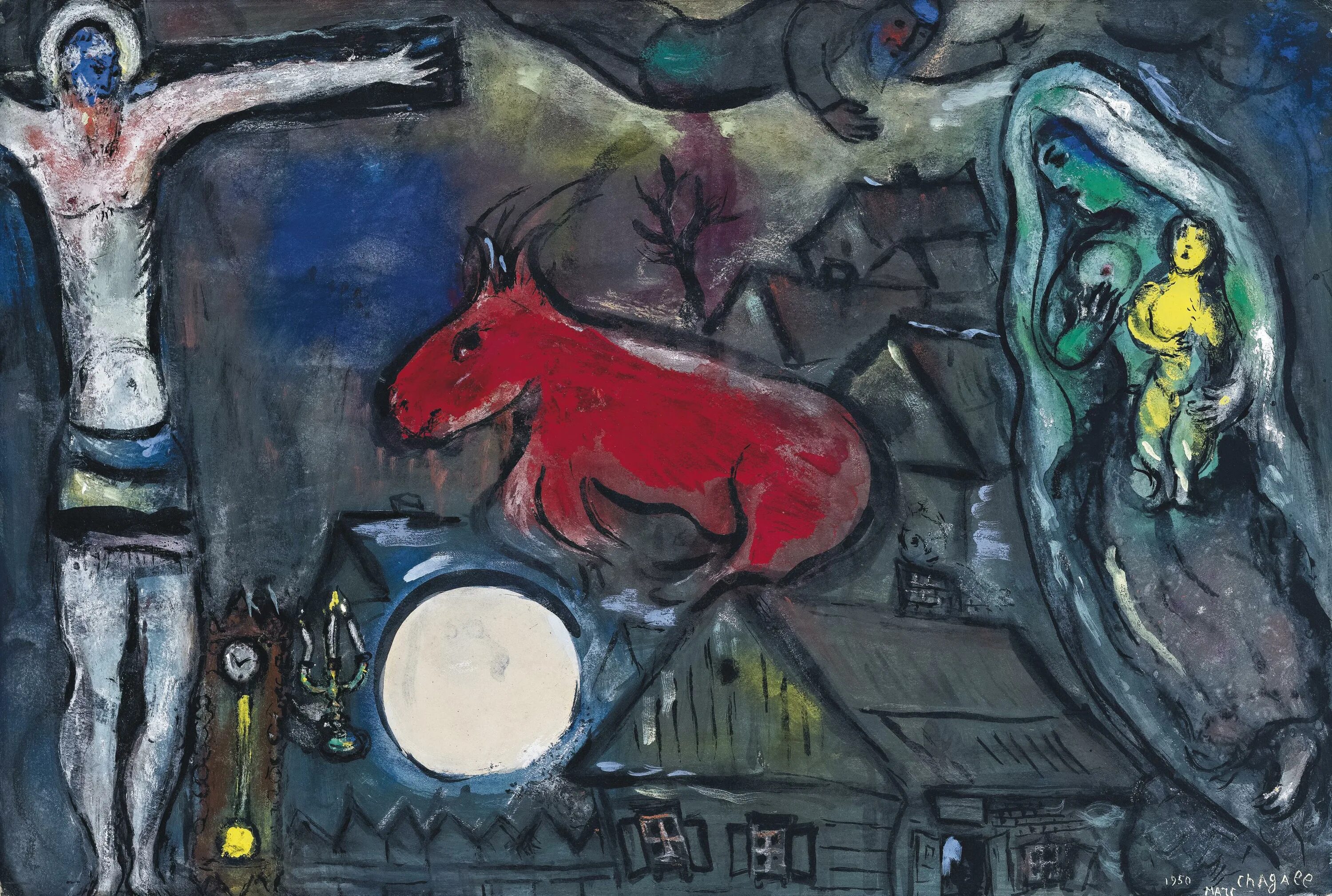 Работы шагала фото Marc Chagall (1887-1985) , La nativité Christie's