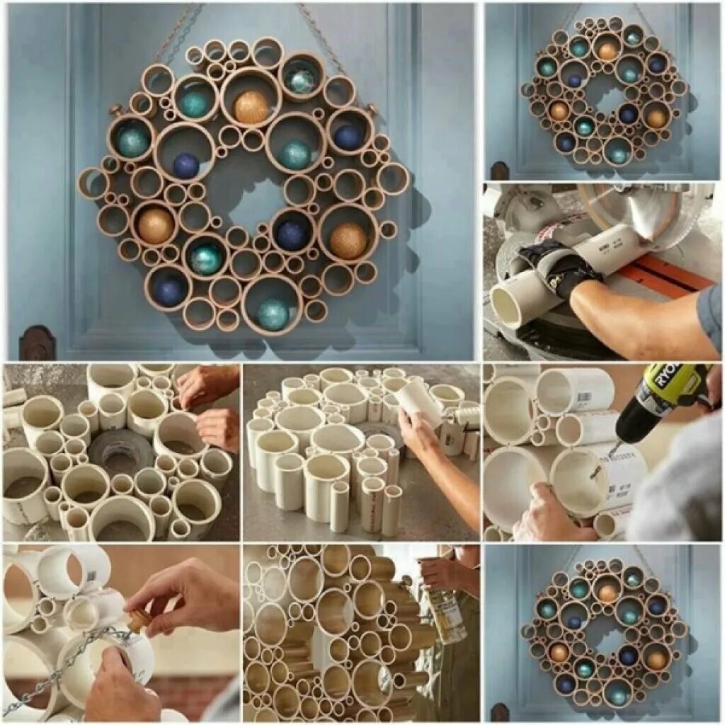 Работы своими руками в домашних условиях Creative pvc pipes - 57 photo