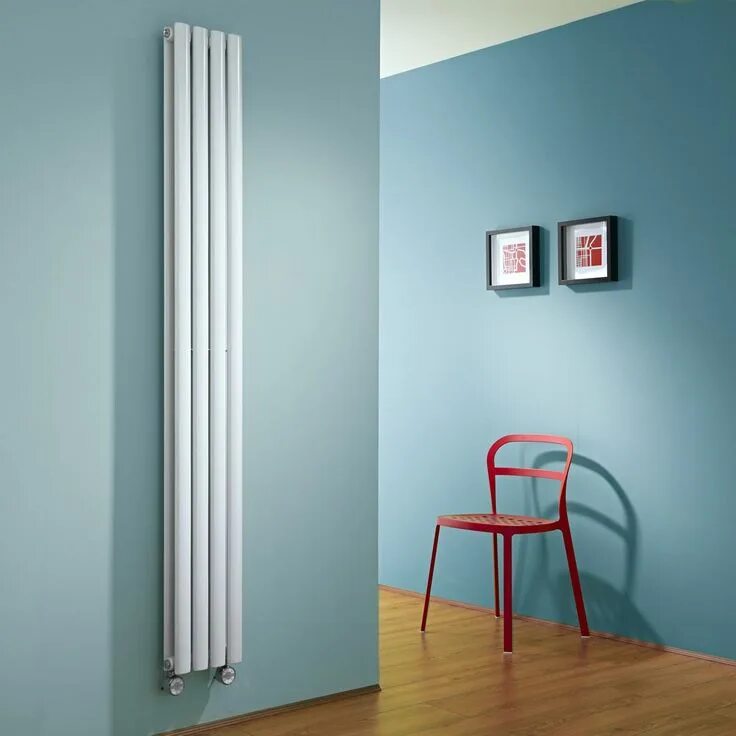 Радиатор дизайнерский вертикальный с нижним подключением Milano Aruba Slim Electric - White Space-Saving Vertical Designer Radiator 1780m