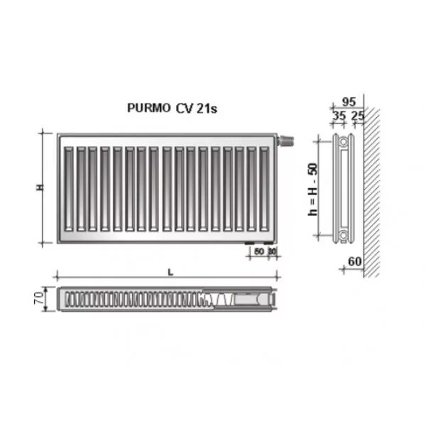 Радиатор пурмо подключение Purmo CV21 400x2600 Ventil Compact в Москве по доступным ценам - purmo.moscow