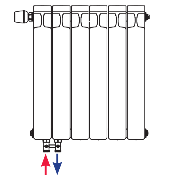 Радиатор rifar monolit 500 нижнее подключение Монолитный радиатор Rifar Monolit Ventil 500 4 секции нижнее левое подключение 8