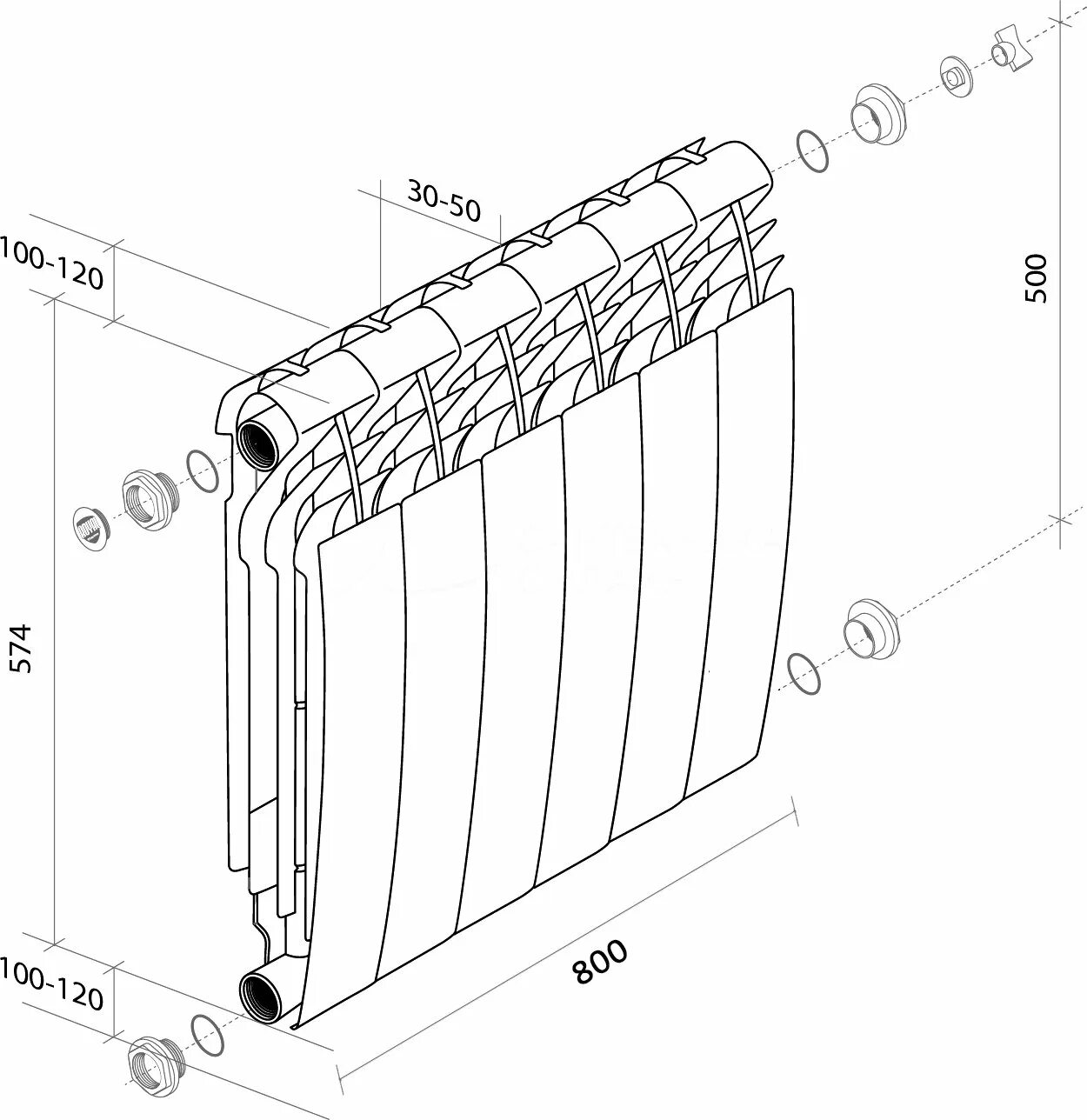 Радиатор royalthermo biliner 500 подключение Радиатор биметаллический Royal Thermo BiLiner 500 10 секций, noir sable в Челяби