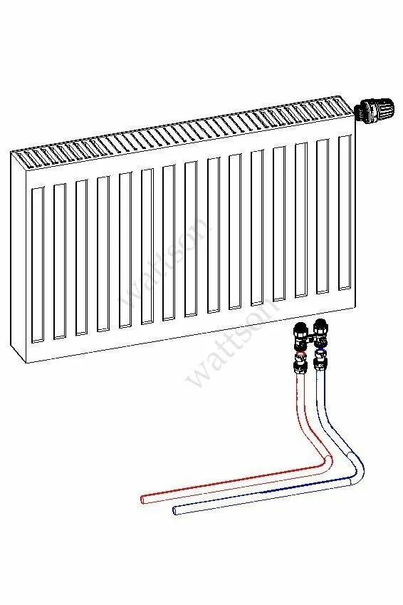 Радиатор стальной нижнее правое подключение WATTSON Стальной радиатор,VC 22x500x600,монтаж "из пола",РЕХ, купить, цена, отзы