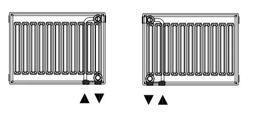Радиатор тип 10 нижнее подключение Боковое подключение радиаторов отопления kermi