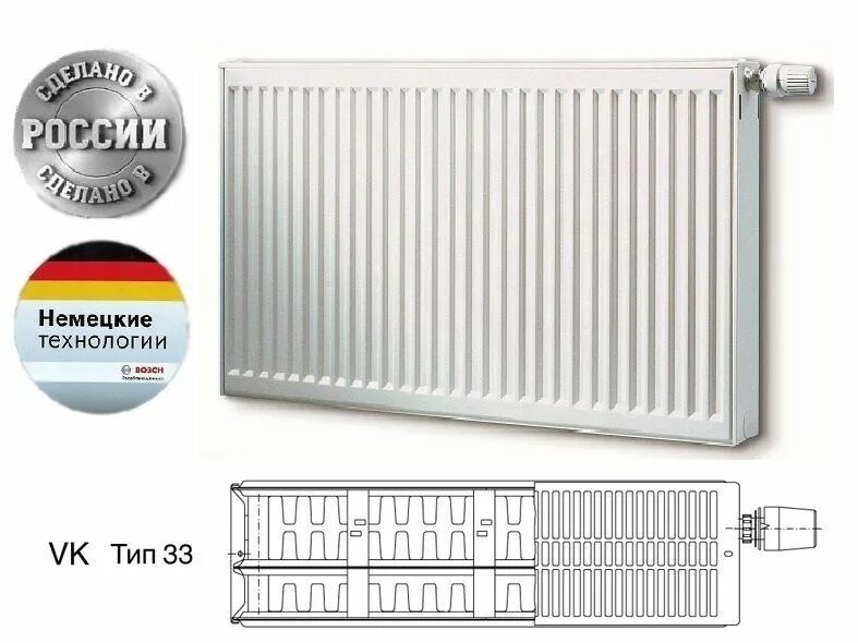 Радиаторы будерус с нижним подключением купить Панельный радиатор Buderus Радиатор Logatrend VK 33/500/800, Сталь купить по дос