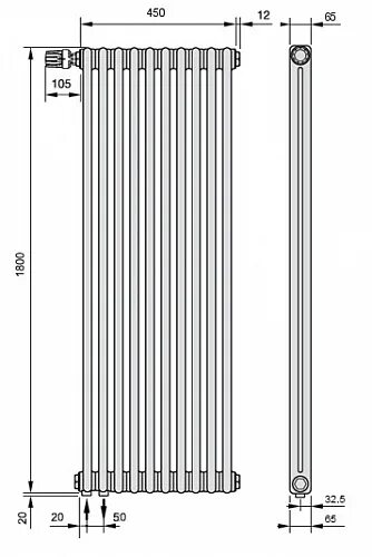 Радиаторы irsap подключение Вертикальный радиатор Arbonia 2180/10 N69 твв SF-3 Anthrazit metallic с нижней п