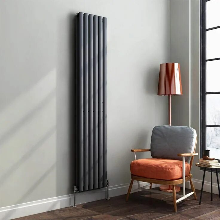 Радиаторы на стене фото Vertical Radiators Oval Double Panel 1800mm x 360mm Vertical radiators, Home dec