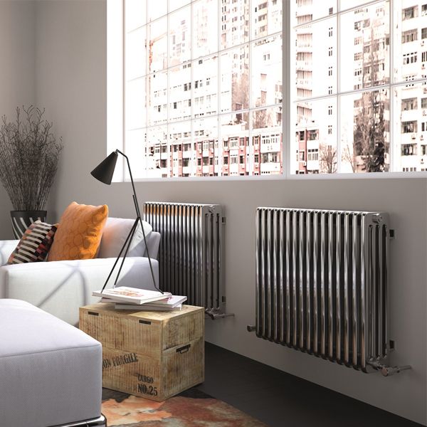 Радиаторы на стене фото Radox Multicolumn 2 Column Designer Horizontal Radiator 600mm H x 229mm W - Stai