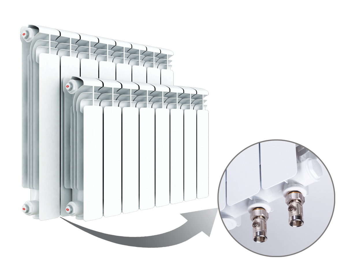 Радиаторы отопления рифар нижнее подключение купить Алюминиевый радиатор Rifar Alum ventil 500 15 секций купить в Москве системы ото