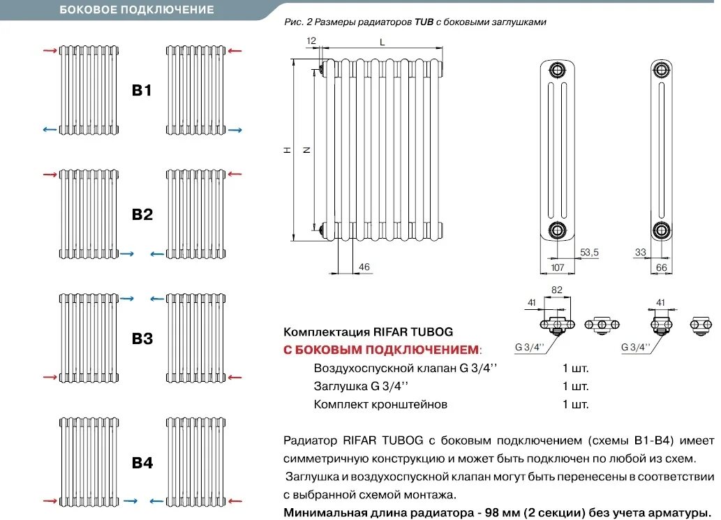 Радиаторы tubog подключение Радиатор трубчатый Rifar Tubog 2057/14 Белый с боковой подводкой 565x644x66 (кро