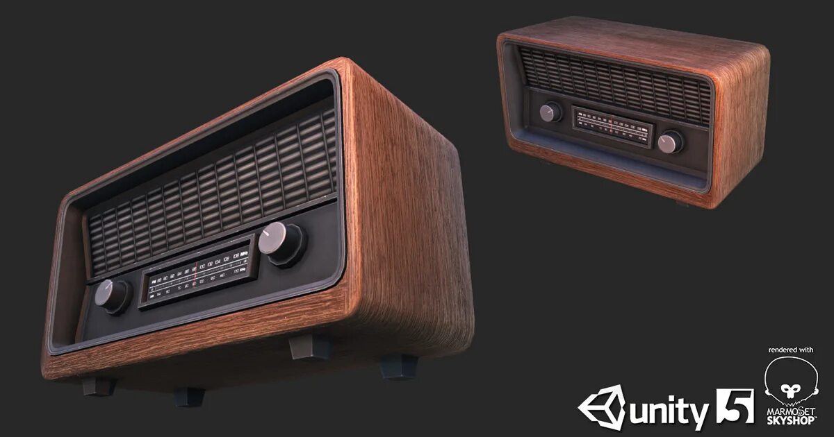 Радио ретро фото Retro Radio 3D Electronics Unity Asset Store