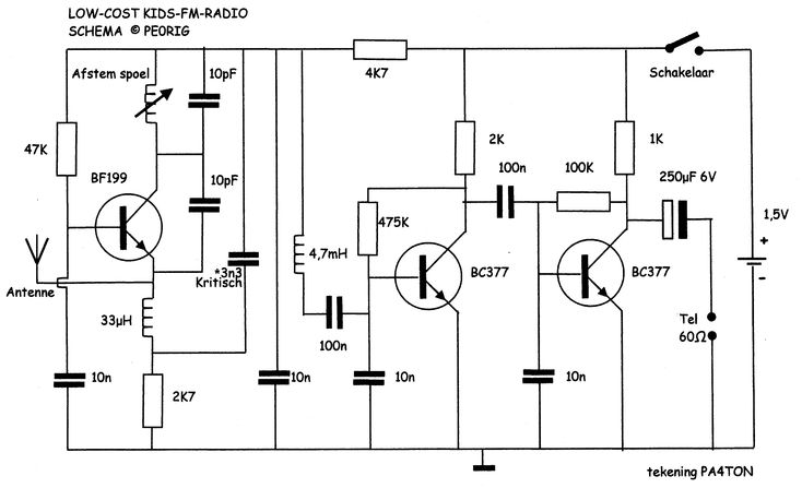 Радио схемы самоделок Low-Cost Kids-FM-Radio project van de VERON Eletrônica, Rádios, Eletronicos
