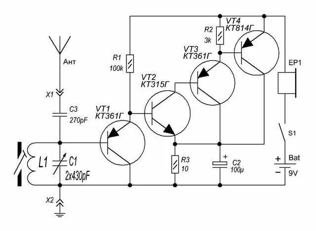 Радио своими руками в домашних условиях схема Приемники на одном транзисторе для начинающих радиолюбителей в 2023 г Принципиал