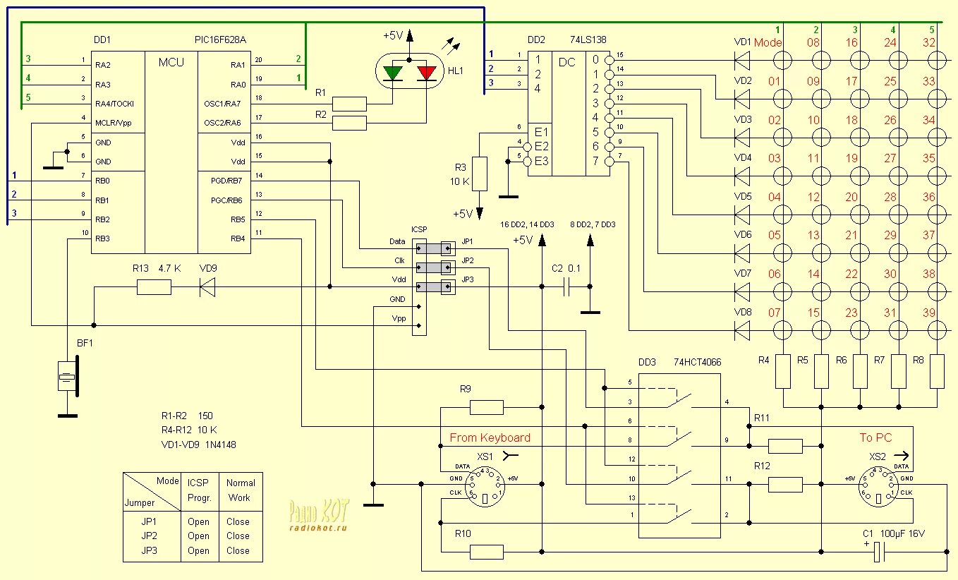 Радиокот схемы своими руками Форум РадиоКот :: Просмотр темы - Переключатель одной клавиатуры на два компьюте
