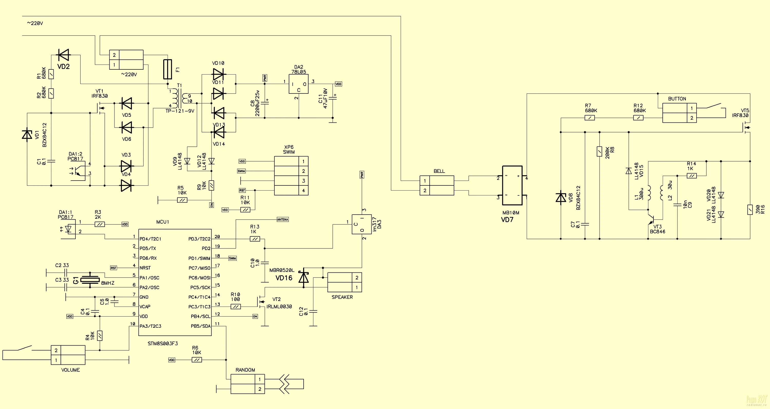 Радиокот схемы своими руками РадиоКот :: Звонок с 64 мелодиями v3