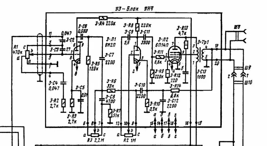 Радиола урал 114 схема принципиальная электрическая Переделанный блок УНЧ радиолы Урал-112 - Страница 2 - Ламповая техника - Форум п