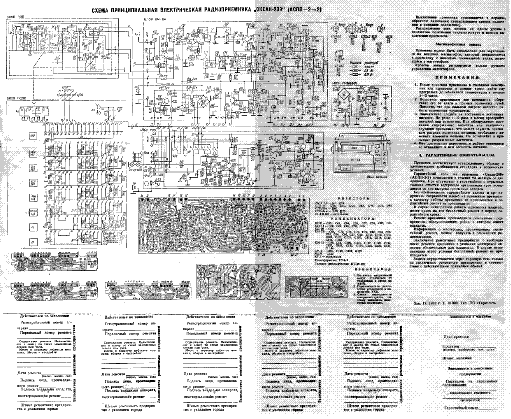 Радиоприемник океан 209 схема электрическая принципиальная Инструкция по ремонту - ВТОРАЯ ЖИЗНЬ СТАРОГО РАДИО