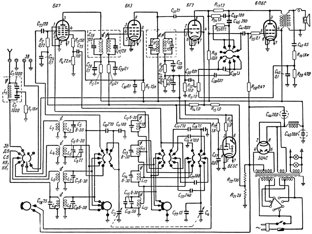 Радиоприемник схема электрическая принципиальная Радиоприемник Балтика