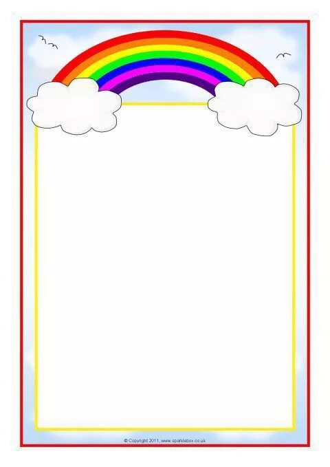 Радуга для оформления группы в детском саду Rainbow-Themed A4 Page Borders (SB7475) - SparkleBox Page borders, Borders, Page