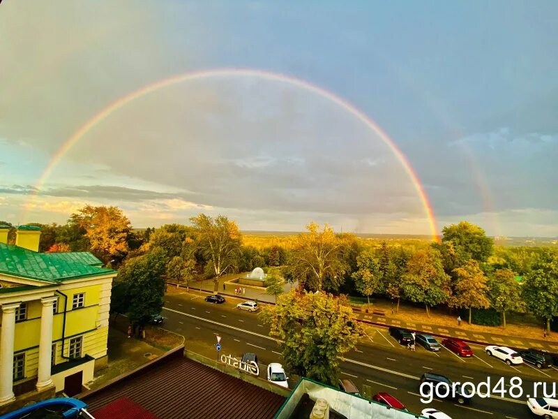 Радуга фото тамбов Небо над Липецком украсила двойная радуга