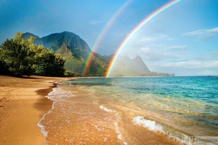 Радуга море фото Pin by Ksenia on Nature Hawaiian rainbow, Hawaiian islands, Island