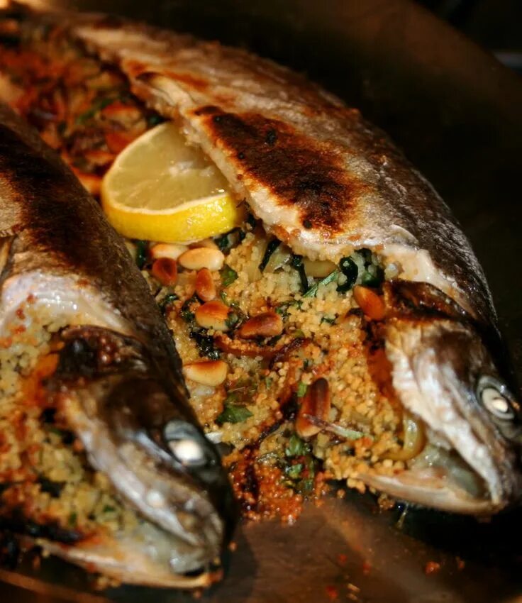 Радужная форель в духовке фото Stuffed Trout Deniz ürünleri, Balık yemi, Yemek pornosu