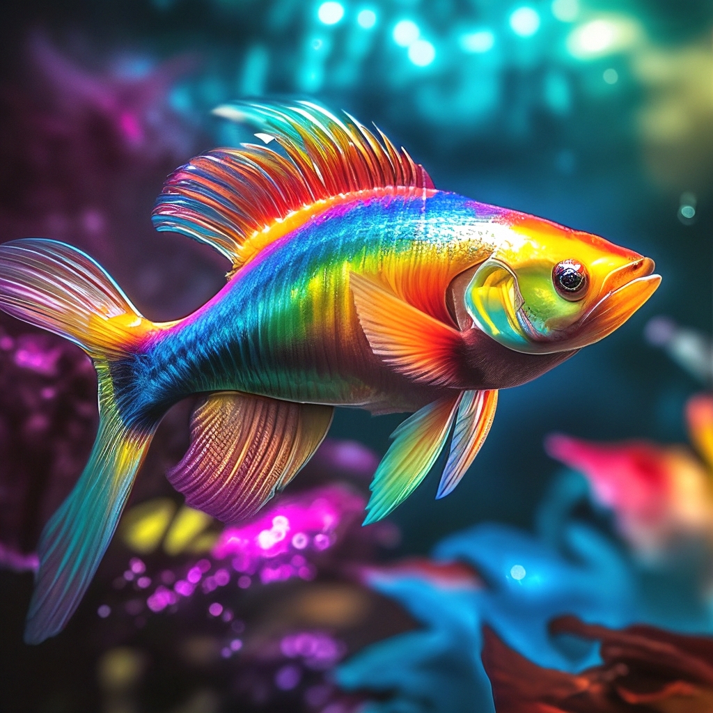 Радужная рыба фото "Magic rainbow fish" - image created in Shedevrum