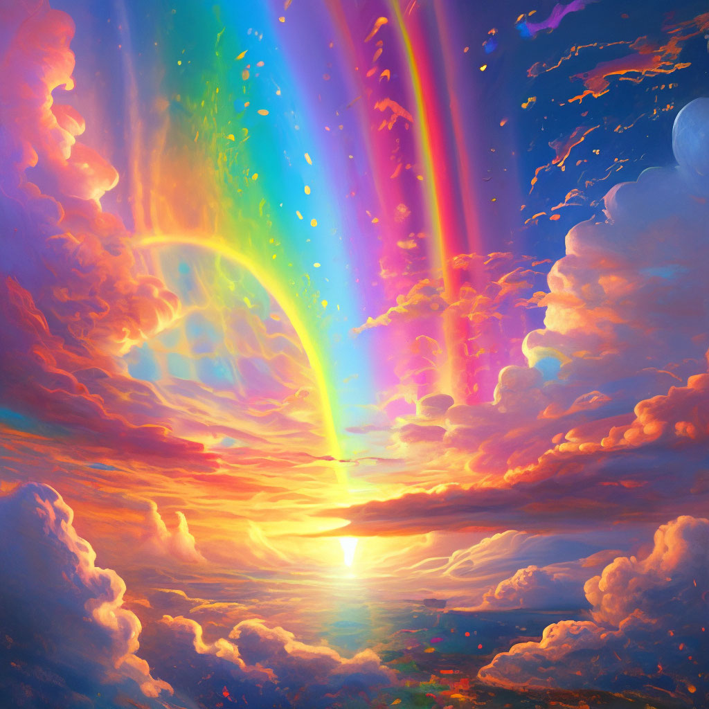 Радужное небо фото "Rainbow sky" - image created in Shedevrum