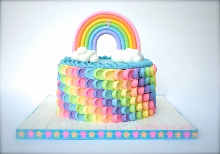 Радужное оформление торта Rainbow Birthday Cake Rainbow birthday cake, Birthday cake, Rainbow cake