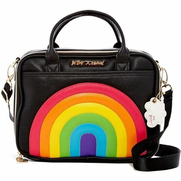 Радужные сумочки Betsey Johnson Rainbow Lunch Tote ($25) ❤ liked on Polyvore featuring bags, hand