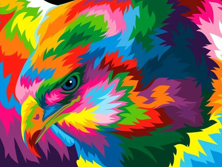 Радужные животные картинки Eagle colorful popart vector artwork Pop art, Pop art posters, Colorful animal p