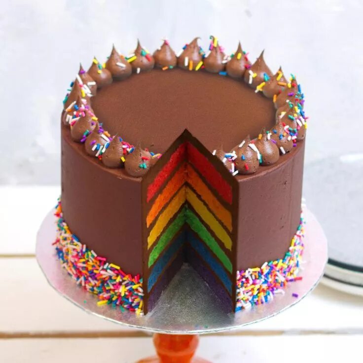 Радужный декор торта Image result for rainbow cakes for 18th birthday chocolate Rainbow cake recipe, 