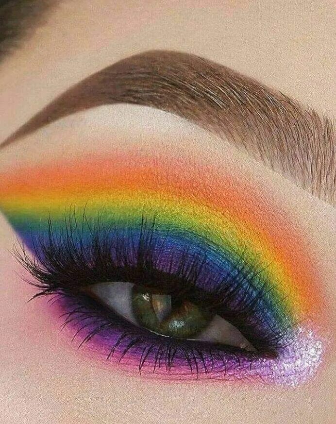 Радужный макияж фото Pin on Ideas MAQUILLAJE Makeup artist tips, Rainbow eye makeup, Rainbow eyeshado