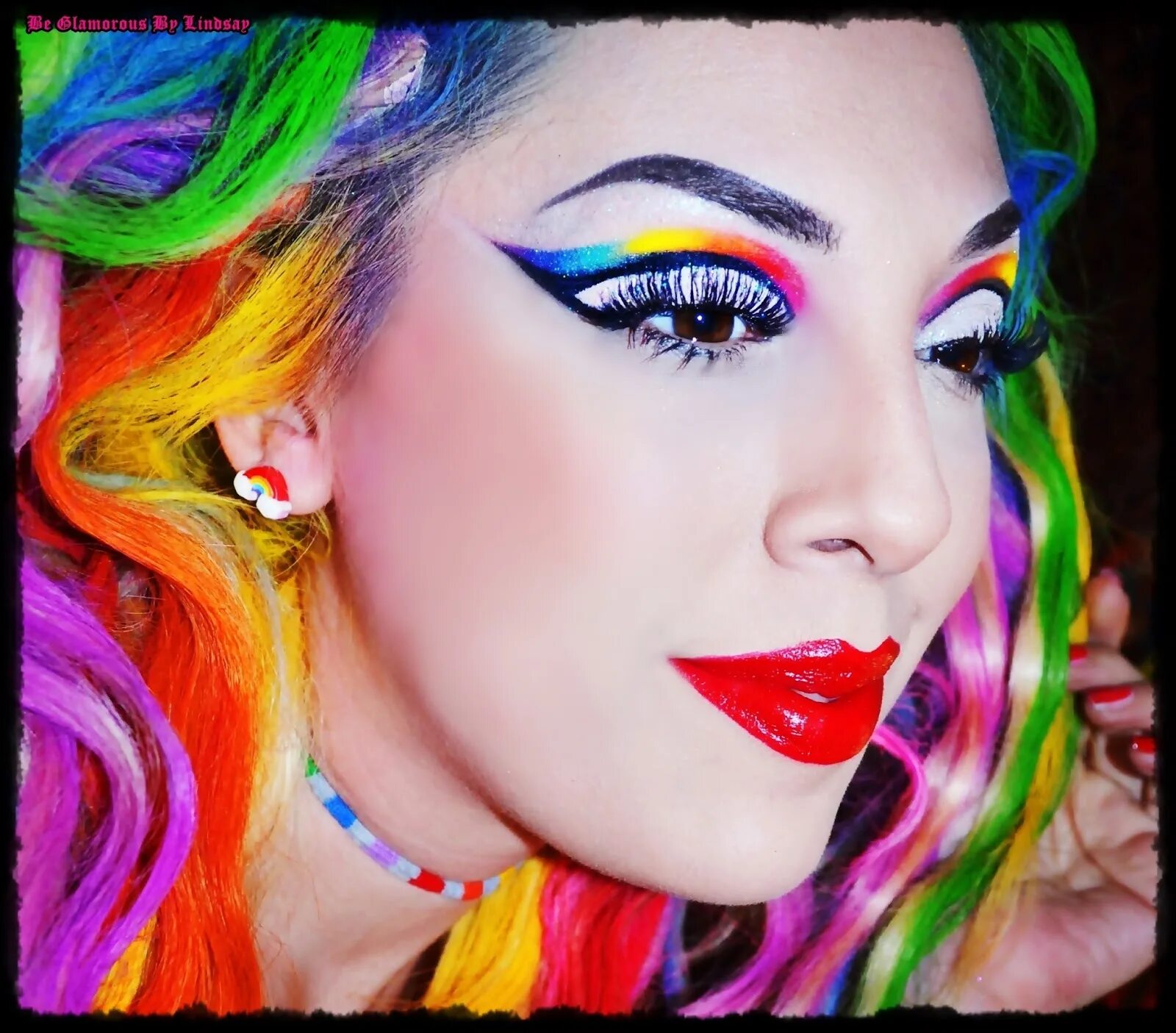 Радужный макияж фото Rainbow Makeup Pinterest