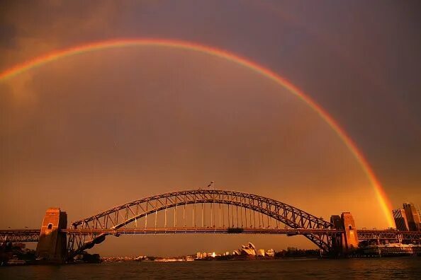 Радужный мост фото Love this shot. In all my years I have never seen a rainbow over the Sydney Harb