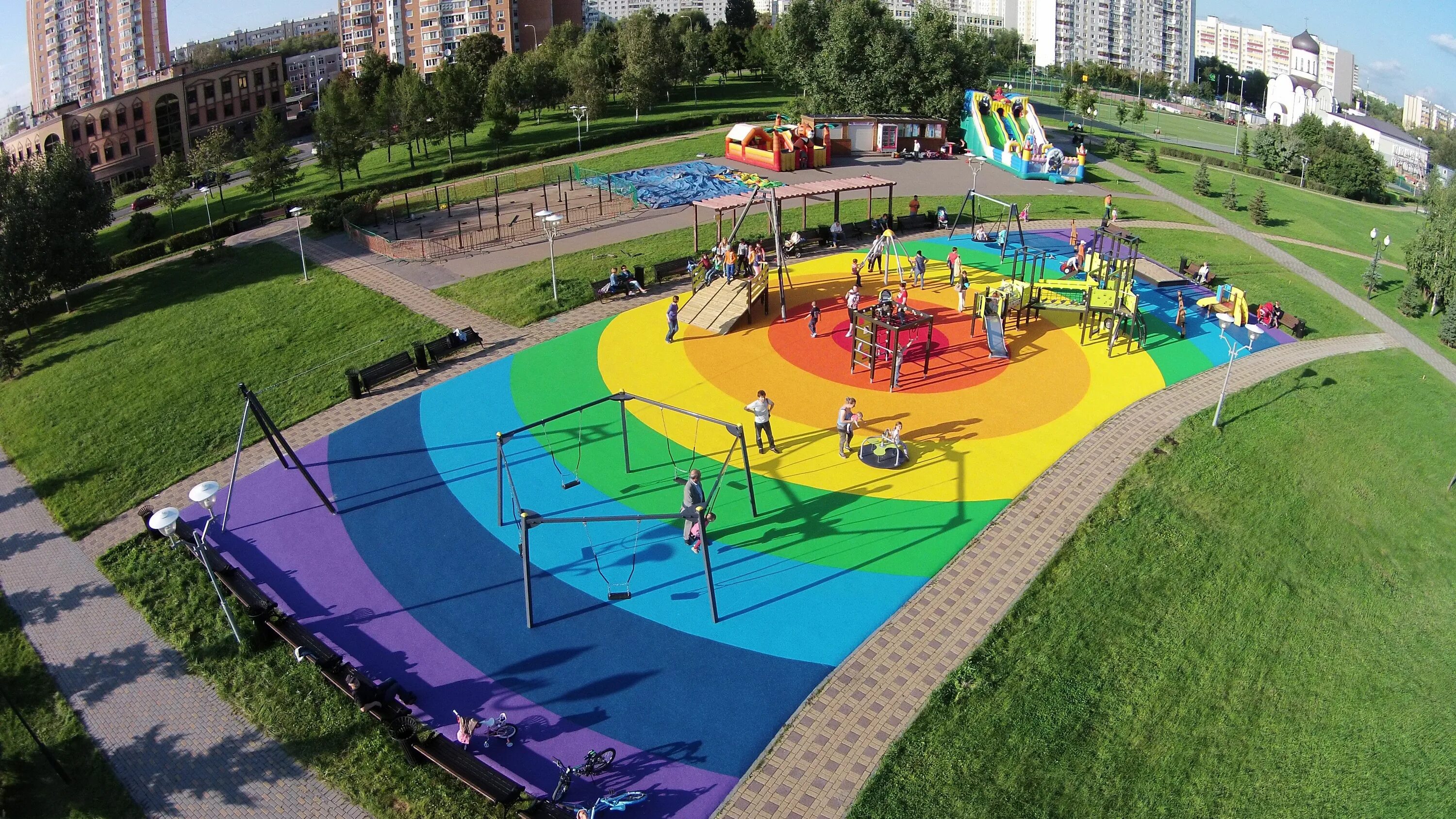 Радужный спортивная ул 2 фото This colorful playground is located in Russia. See more references from our webs