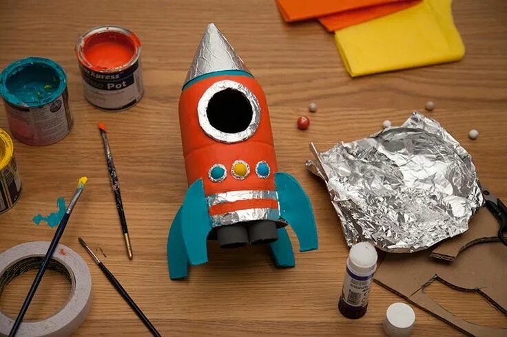 Ракета своими руками в домашних условиях Rocket Space crafts for kids, Rocket craft, Crafts for kids