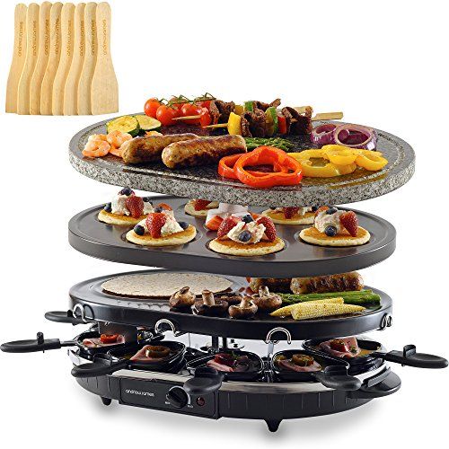 Раклетница что это такое цена фото Andrew James 3 in 1 Electric Stone Raclette Party Grill Machine with Non-Stick T