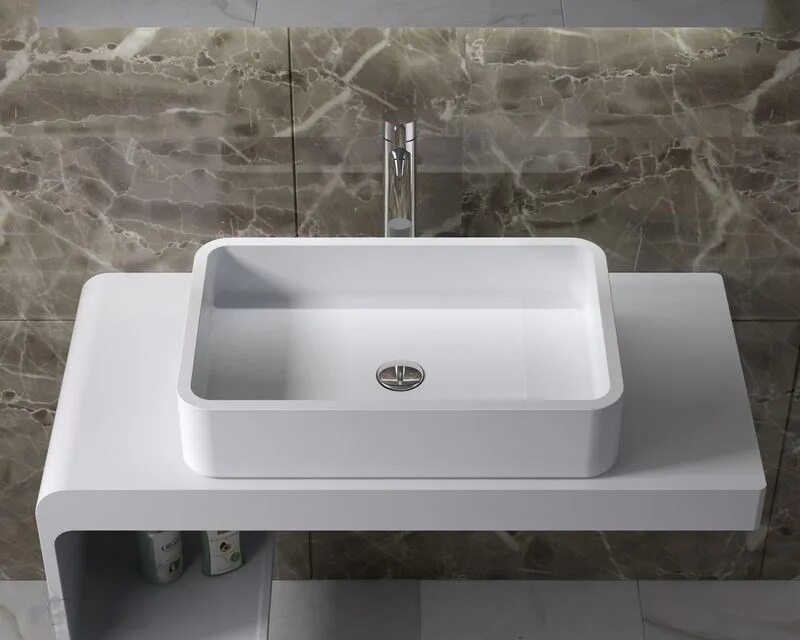 Раковина искусственный камень фото Раковина NS Bath NST-60380G_NS12PS0272x60 см, белый купить по доступной цене с д