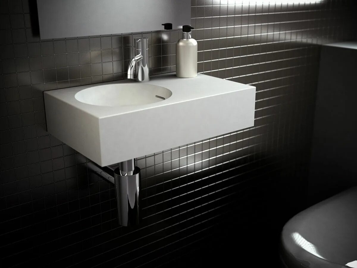 Раковина в интерьере ванной basin for powder room. Reece omvivo mini wall basin $637 Bathroom sink design, R