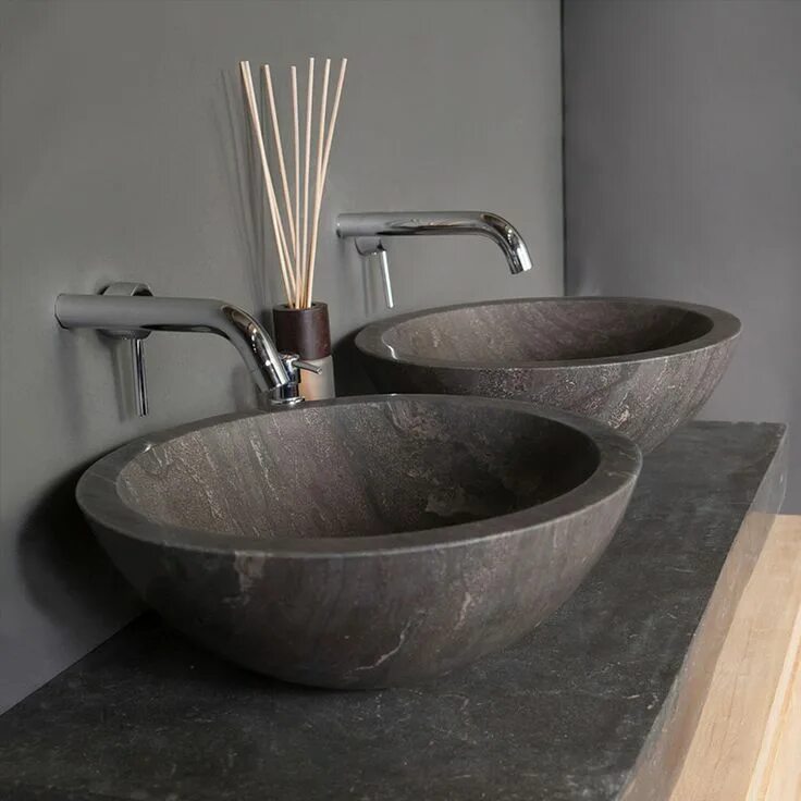 Раковина в камне в ванной фото Roma Natural Stone Basin - Blue Stone Stone basin, Basin, Stone bathroom sink