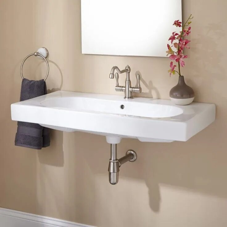 Раковина в ванной дизайн фото Decoração de pias de banheiros Bathroom remodel cost, Wall mounted bathroom sink