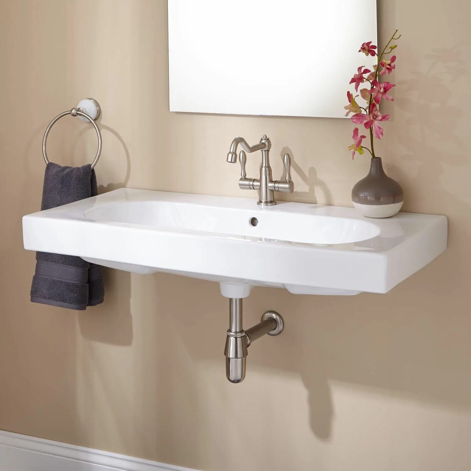 Раковина в ванной фото в интерьере Yaromir Wall-Mount Bathroom Sink Decoração de pia de banheiro, Decoração banheir