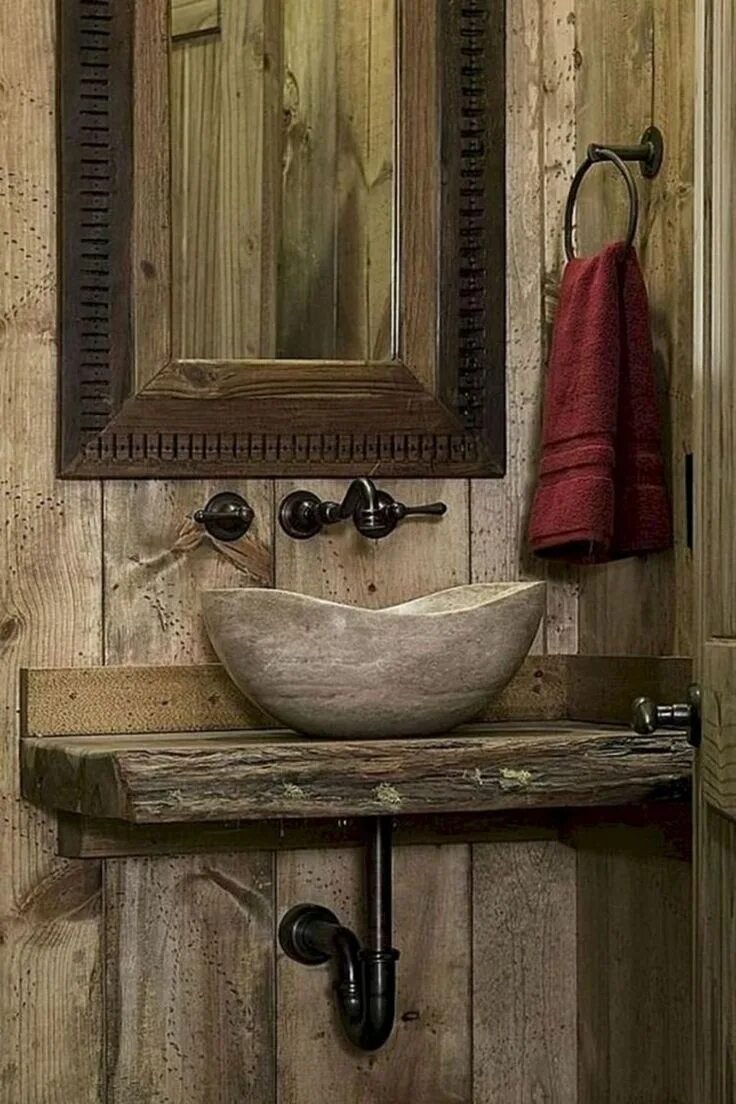 Раковина в ванну в стиле лофт 50 Perfect Rustic Farmhouse Bathroom Design Ideas - SWEETYHOMEE