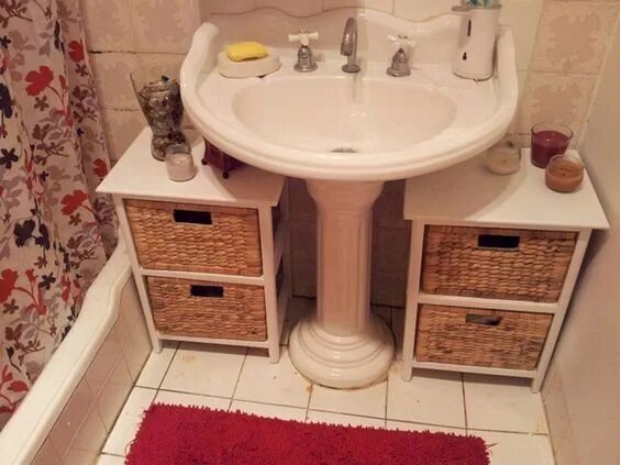 Раковина в ванную своими руками фото 12 идей для компактного хранения вещей Diy bathroom storage, Trendy bathroom, Ap