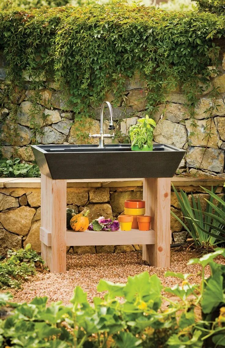 Раковины на дачу фото Salus Potting Sink - Stone Forest Garden sink, Outdoor sinks, Outdoor