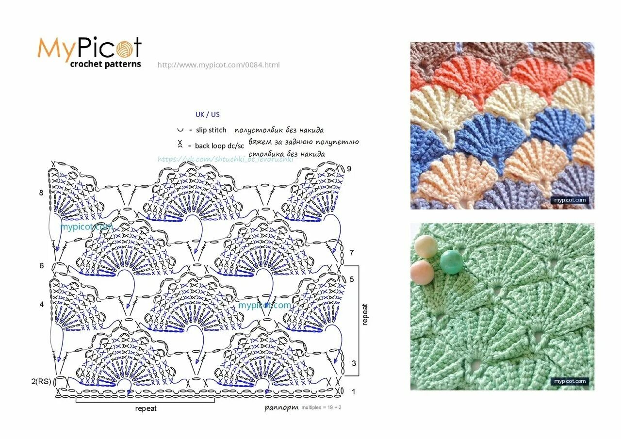 Ракушка крючком схема и описание Стена ВКонтакте Схемы вязания крючком, Узоры, Вязание крючком