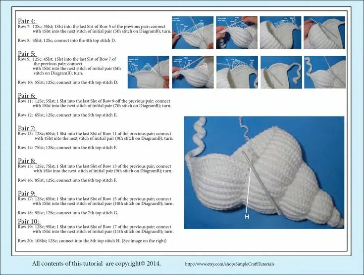 Ракушка крючком схема и описание Spiral_shell_Crochet_Basket.pdf Спиральная раковина