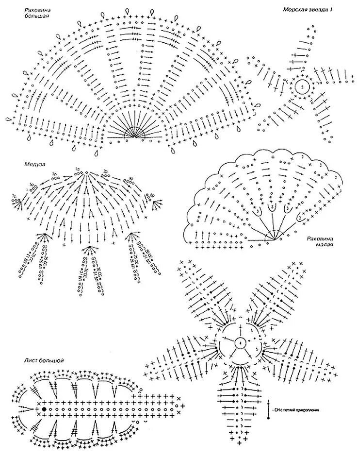 Ракушка крючком схема и описание для начинающих КОРАЛЛЫ, РЫБЫ И РАКУШКИ "на крючке". Тема подводных просторов в трикотаже. МОРЕ 