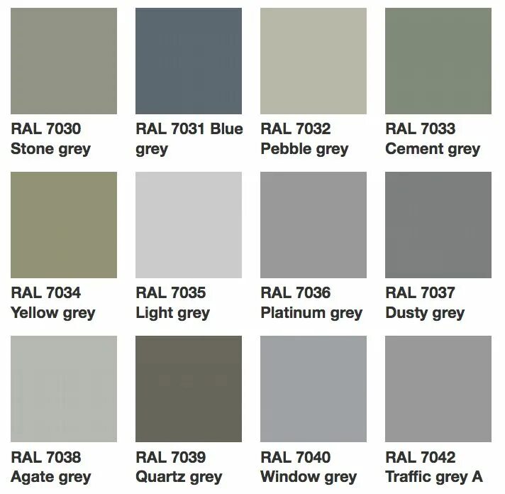 Рал серый цвет в интерьере ral agate grey - Google Search Exterior house remodel, Paint color chart, Ral co